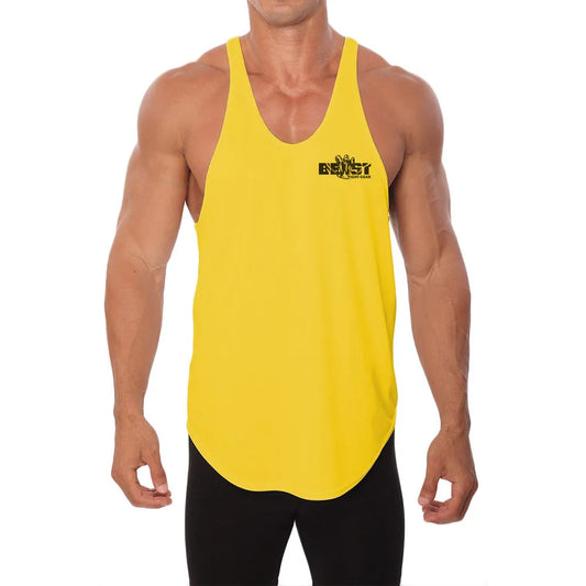 Stretchable Athletic Stringer Vest with Moisture-Wicking Fabric for Training