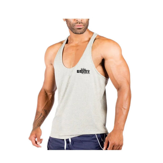 Sleeveless Bodybuilding Stringer Tank with Deep Armholes for Comfort