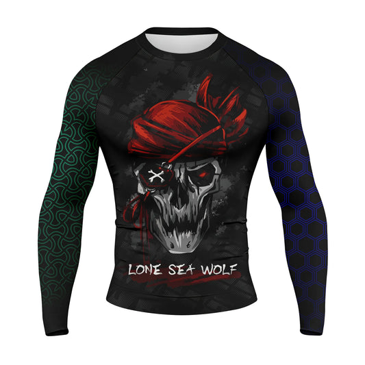 Lone Sea Wolf Premium Sublimated Rashguard Kids Adults Unisex