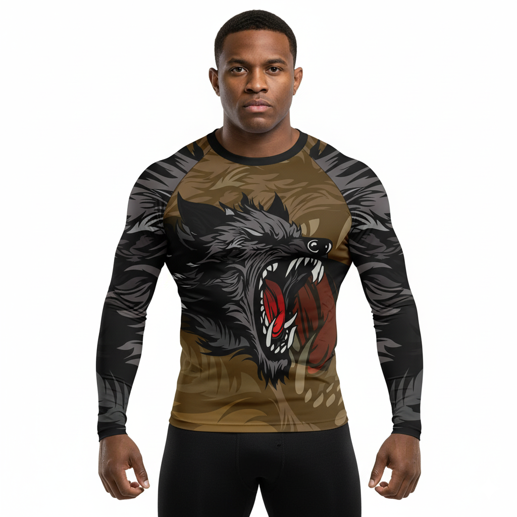 Wolf Premium Sublimated Rashguard Kids Adults Unisex