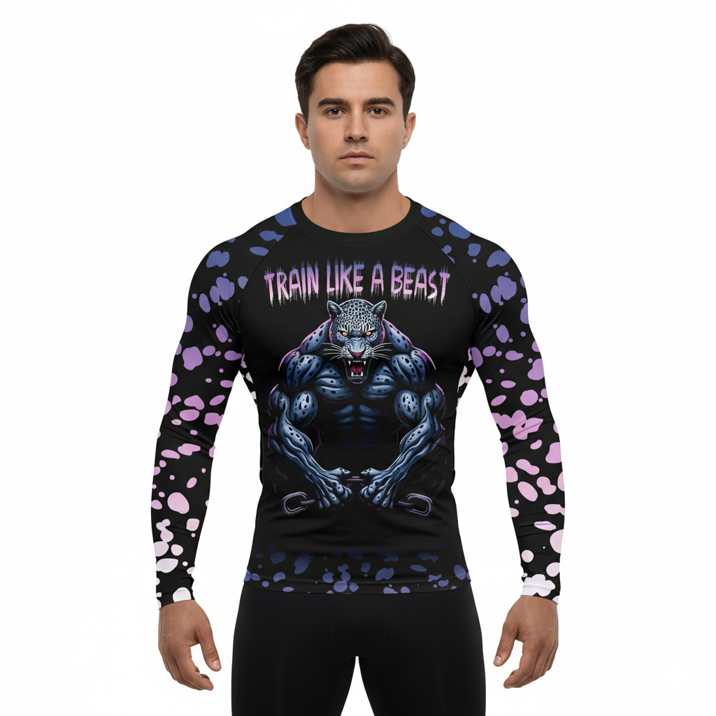 Train Like A Beast Premium Sublimated Rashguard Kids Adults Unisex