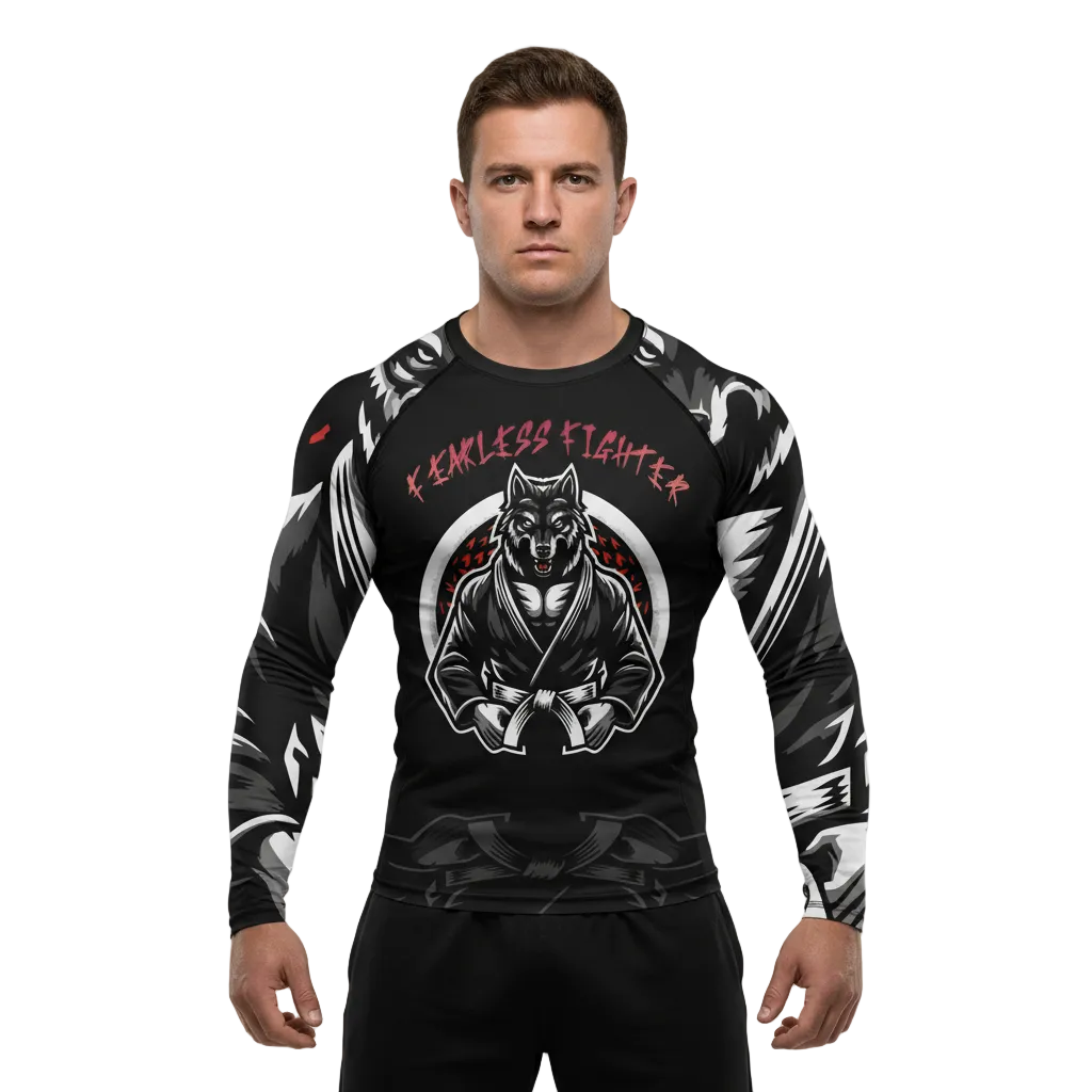Fearless Fighter Premium Sublimated Rashguard Kids Adults Unisex