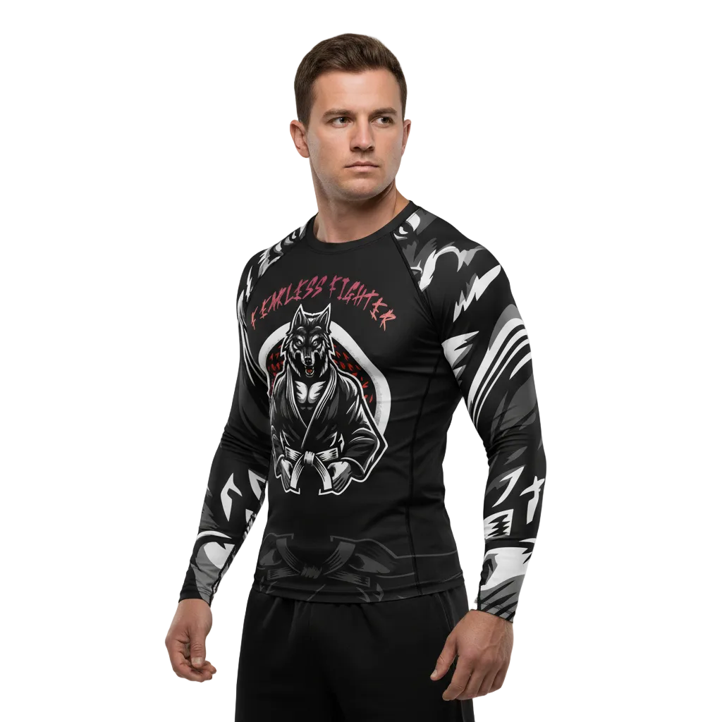 Fearless Fighter Premium Sublimated Rashguard Kids Adults Unisex