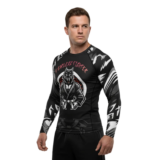 Fearless Fighter Premium Sublimated Rashguard Kids Adults Unisex