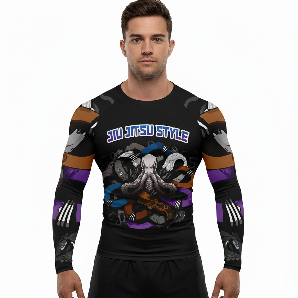 Jiu Jitsu Style Premium Sublimated Rashguard Kids Adults Unisex
