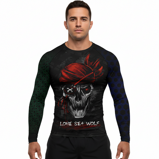 Lone Sea Wolf Premium Sublimated Rashguard Kids Adults Unisex