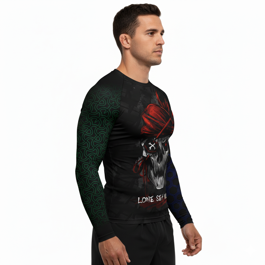 Lone Sea Wolf Premium Sublimated Rashguard Kids Adults Unisex