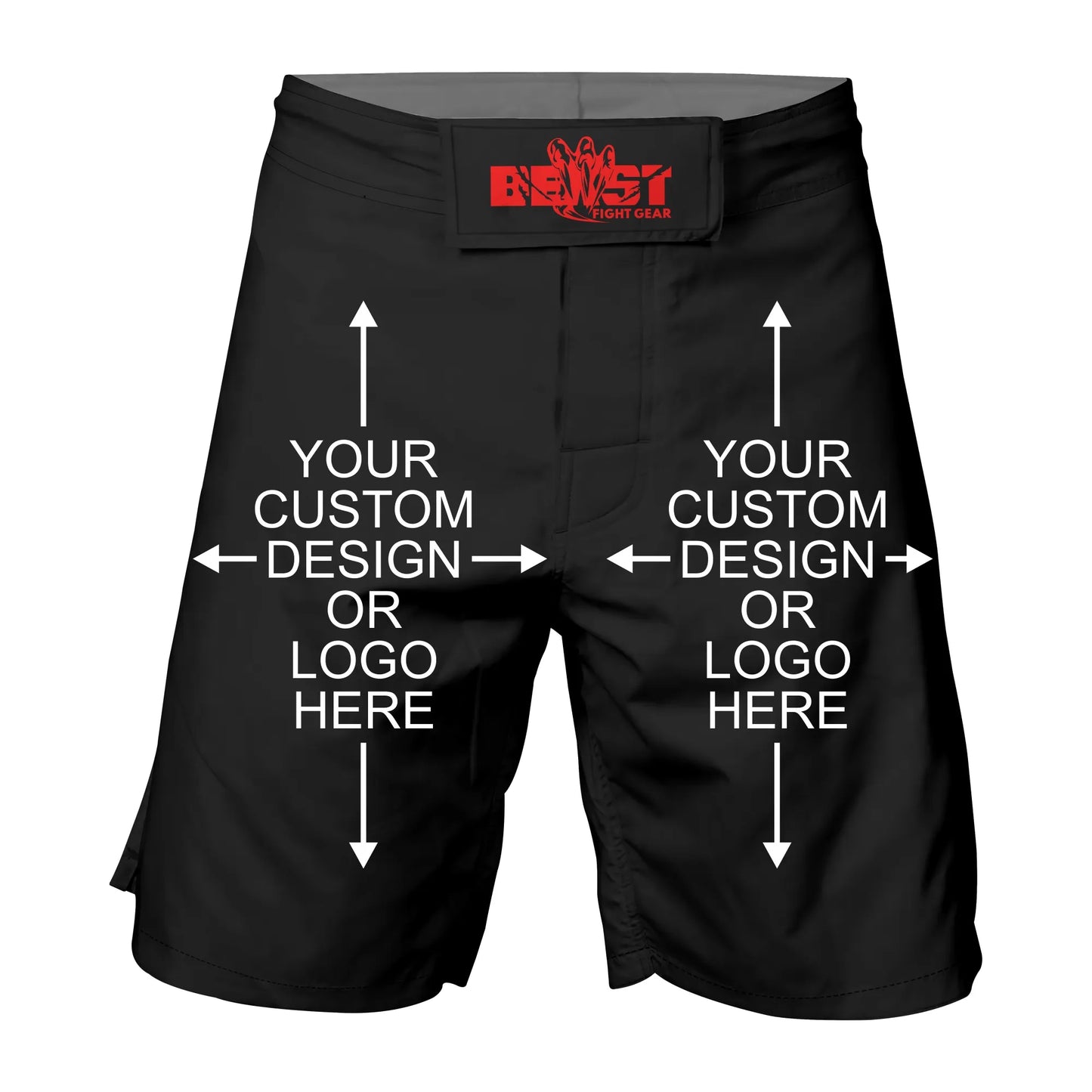 Custom Blackout Sublimated MMA Shorts Perfect for MMA, BJJ & Muay Thai