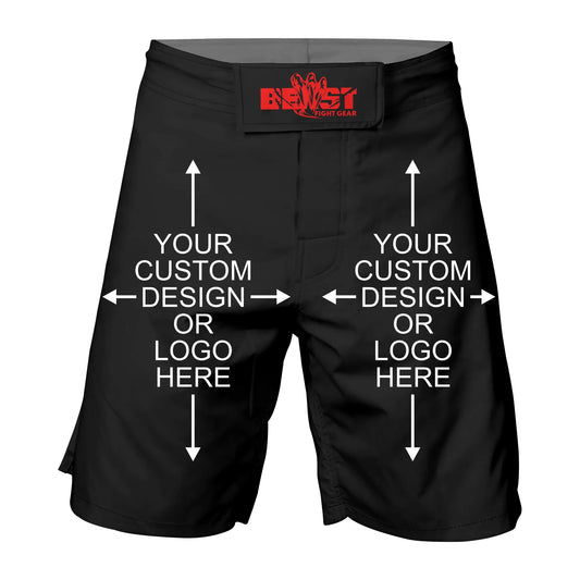Custom Blackout Sublimated MMA Shorts Perfect for MMA, BJJ & Muay Thai