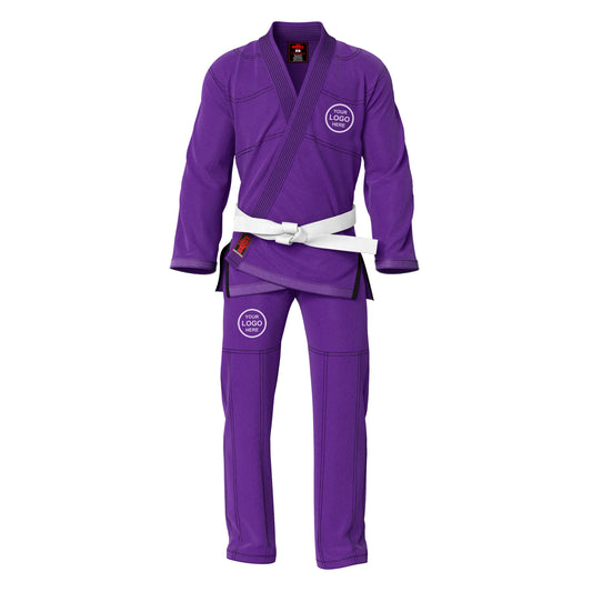 Personalized name and logo Brazilian Jiu Jitsu BJJ gi for kids and adults Purple