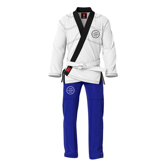 Adult unisex Brazilian Jiu Jitsu BJJ gi with a stylish contrast color design
